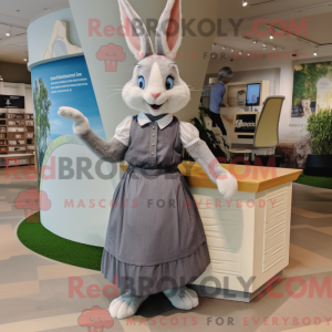 Maskotkarakter af en grå...
