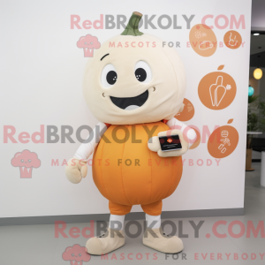 Mascot character of a Beige...