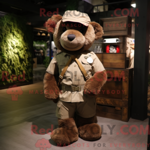 Mascot character of a Brown...