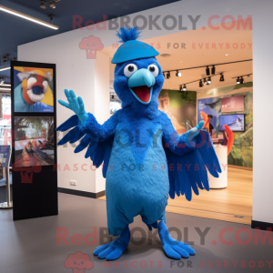 Mascot character of a Blue...