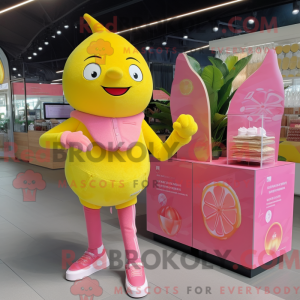 Mascot character of a Pink...