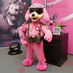 Maskottchen eines Pink...