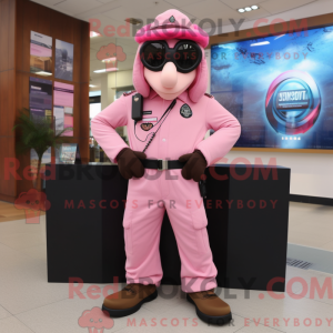 Mascot character of a Pink...