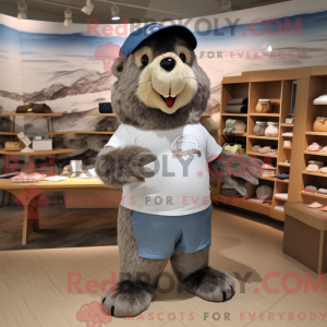 Mascot character of a Gray...