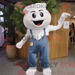 Maskotfigur af et hvidt...