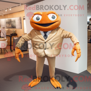 Maskotkarakter af en beige...