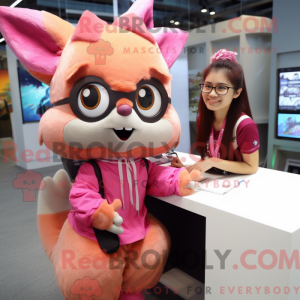 Mascot character of a Pink...