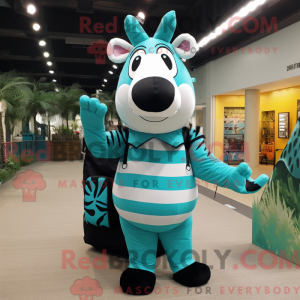 Mascot character of a Teal...