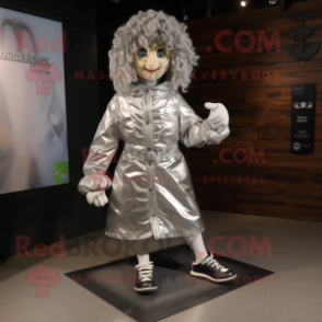 Silver Irish Dancing Shoes mascot costume character dressed with a Coat and Shoe laces