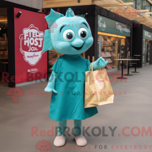 Postava maskota Teal Fish...