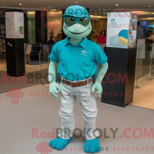 Mascot character of a Teal...