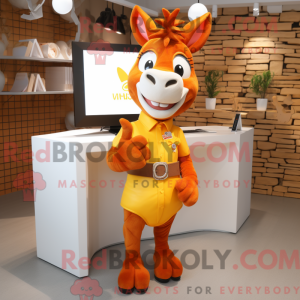 Maskotkarakter af et orange...