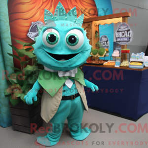 Postava maskota Teal Fish...