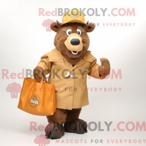 Mascot character of a Tan...