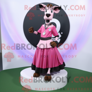 Maskottchenfigur eines rosa...