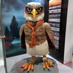 Maskotfigur af en Tan Hawk...