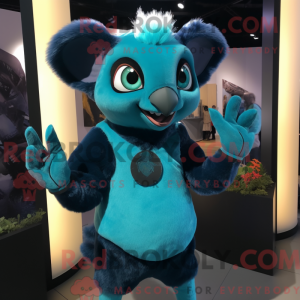 Mascot character of a Cyan...