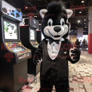 Maskot-karakter av en svart...