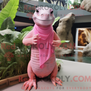 Maskottchen eines rosa...