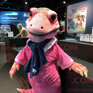 Mascot character of a Pink...