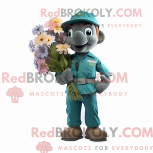 Mascot character of a Teal...