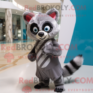 Maskot karakter av en sølv...
