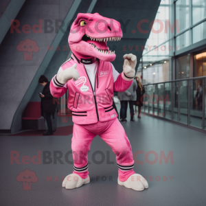 Roze Allosaurus mascotte...