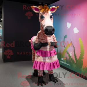 Maskotkarakter af en Pink...