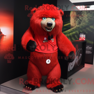 Maskottchen eines roten...