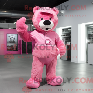 Mascot character of a Pink...