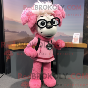 Maskotkarakter af en Pink...