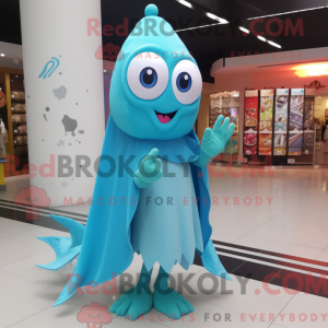 Mascot character of a Cyan...