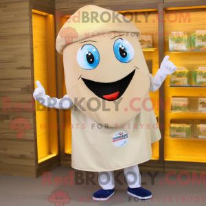 Mascot character of a Beige...