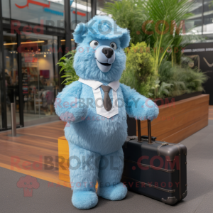 Blauw Alpaca mascotte...