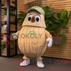 Mascot character of a Beige...