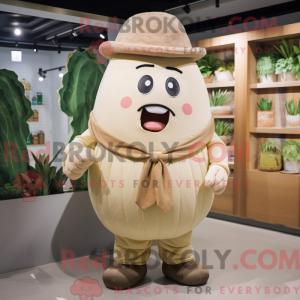 Mascot character of a Beige...