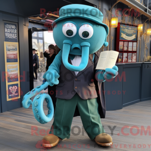 Mascot character of a Teal...