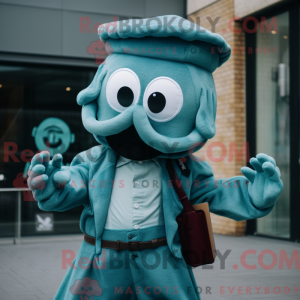 Maskotfigur af en Teal...