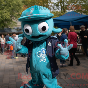 Mascot character of a Teal...