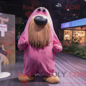 Mascot character of a Pink...