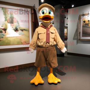 Tan Duck maskot drakt figur...