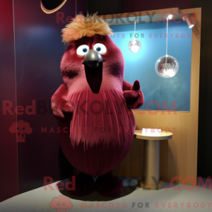 Maskotfigur af en rødbrun...