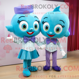 Maskottchenfigur einer Cyan...
