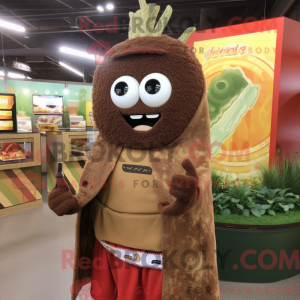 Maskot karakter af en brun...