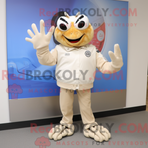 Mascot character of a Beige...