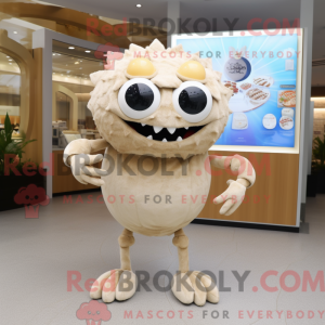 Mascot character of a Beige...