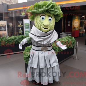 Maskot-karakter af en sølv...