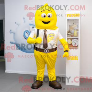 Postava maskota citronově...