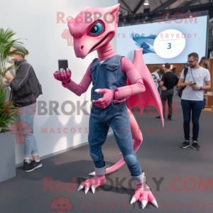 Maskottchen eines rosa...