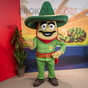 Olive Fajitas mascot costume character dressed with a Polo Shirt and Berets